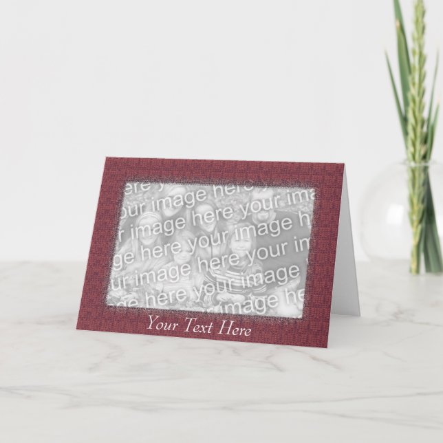 Card Template - Mauve Mosaic Border (Front)