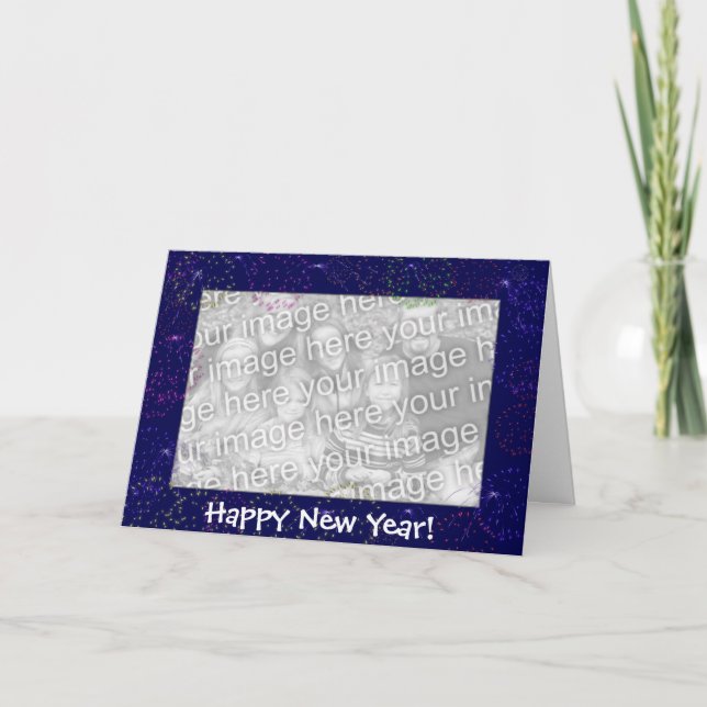 Card Template - New Year Fireworks (Front)