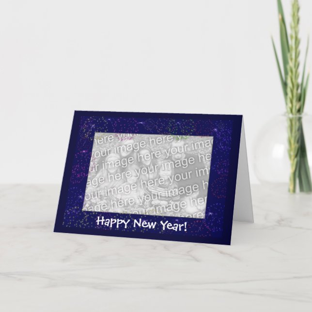Card Template - New Year Fireworks (Front)