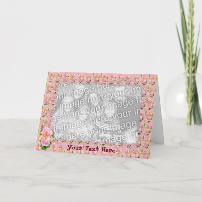 Card Template - Pink Iris (Front)