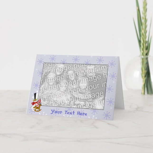 Card Template - Snowman & Snowflakes Christmas (Front)