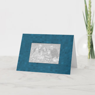 Card Template - Teal Mosaic Wide Border