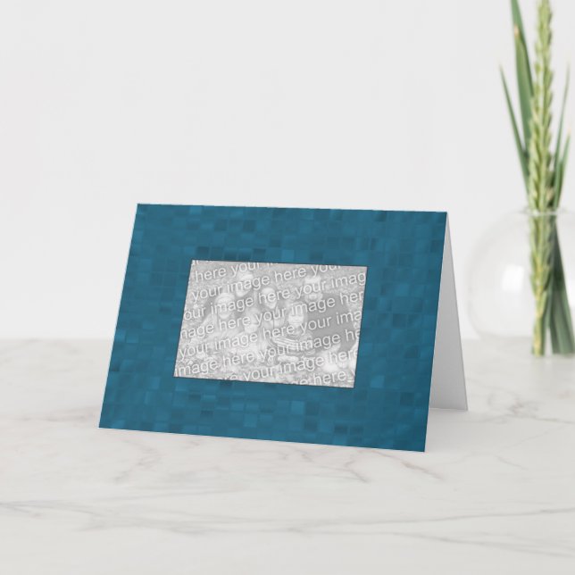 Card Template - Teal Mosaic Wide Border (Front)
