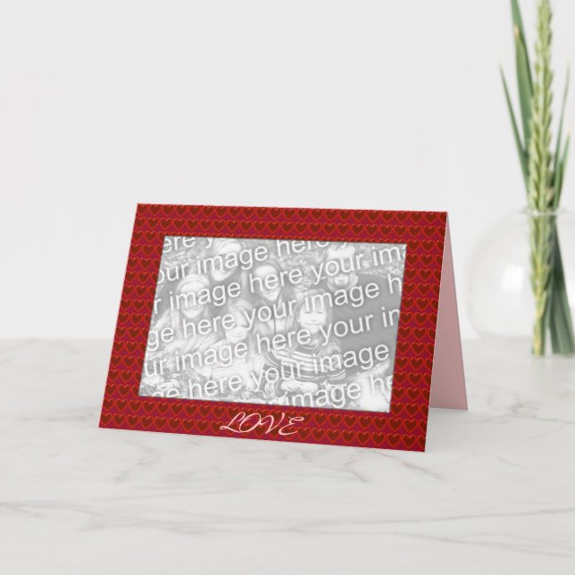 Card Template - Valentine's Day Hearts (Front)