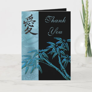 Card Thank You Cards Asian Bamboo Love Symbol