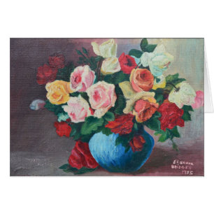 card - Vase of Roses