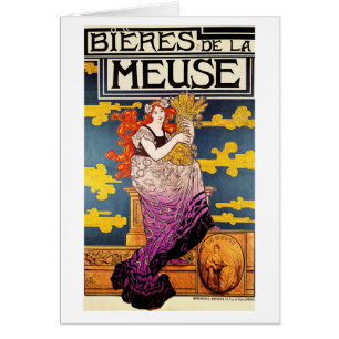 Card: Vintage Art  -  "Bieres de la Meuse"
