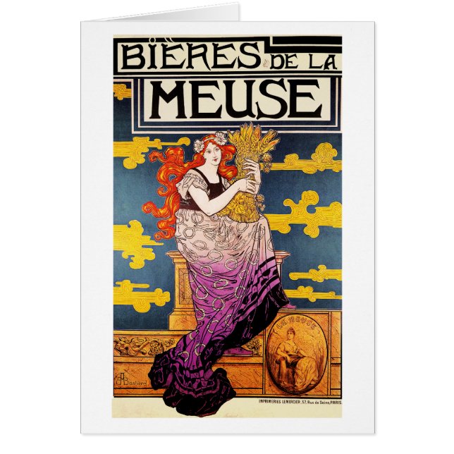 Card: Vintage Art  -  "Bieres de la Meuse" (Front)