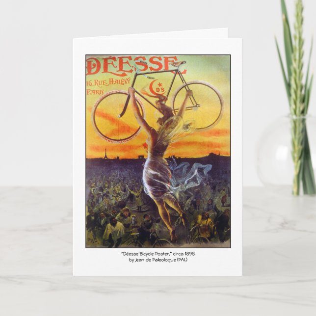 Card: Vintage French Bicycle Art Card (Front)