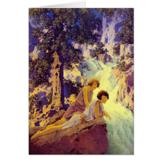Card: Waterfall - Maxfield Parrish
