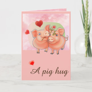 Card with love pigs