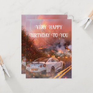 Card With Nissan GTR Flat Card