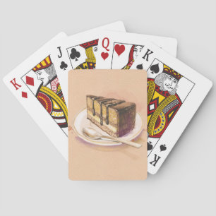 Card with painted watercolor cake