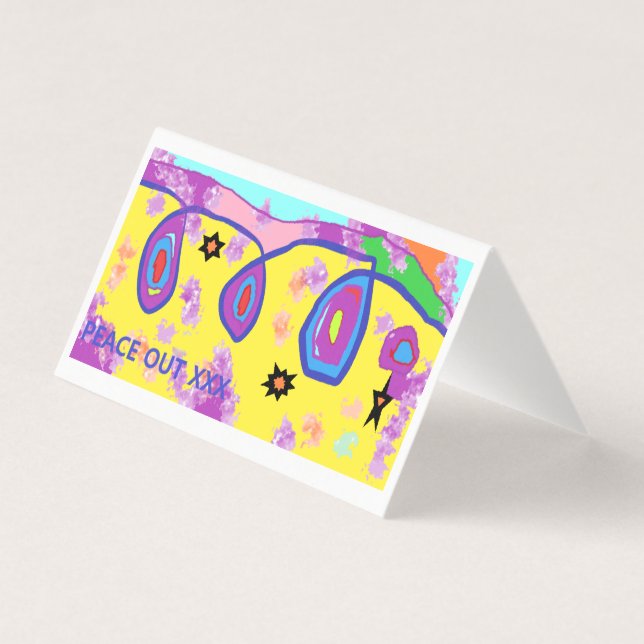 Card with peaceful message and colour design (Back)