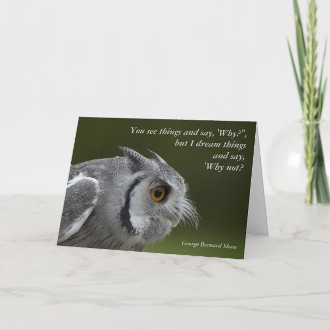 Card with Quote - Baby Grey Owl (Front)