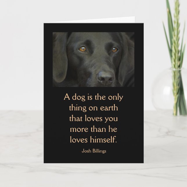 Card with Quote - Black Labrador Dog (Front)