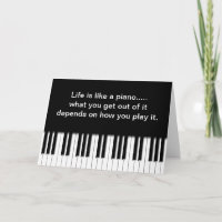 Card with quote - Piano Keys Keyboard
