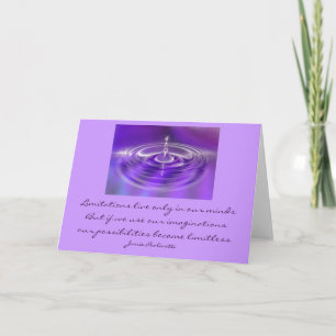 Card with quote - Purple Water Drop
