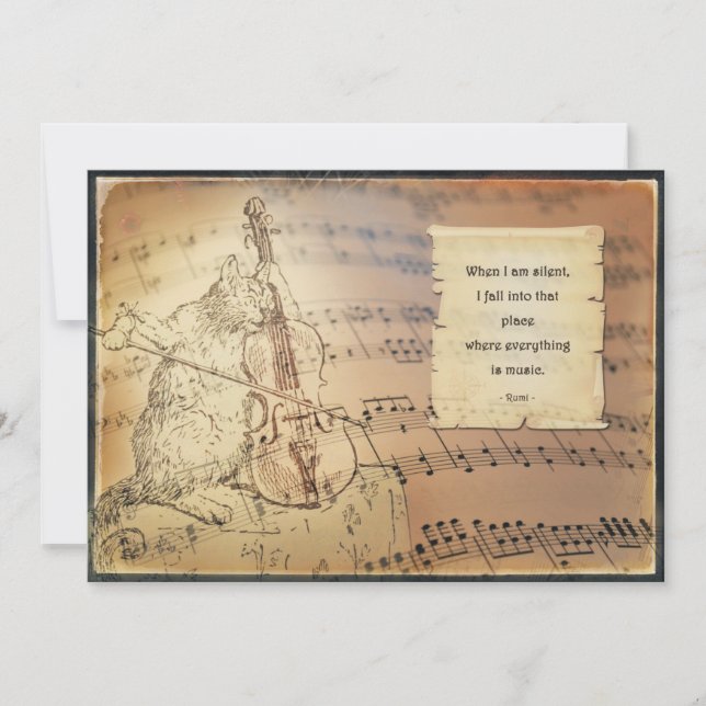 Card with Rumi - Everything is music only (Front)