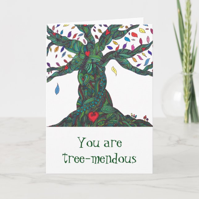 Card with tree for congratulations/ encouragement (Front)