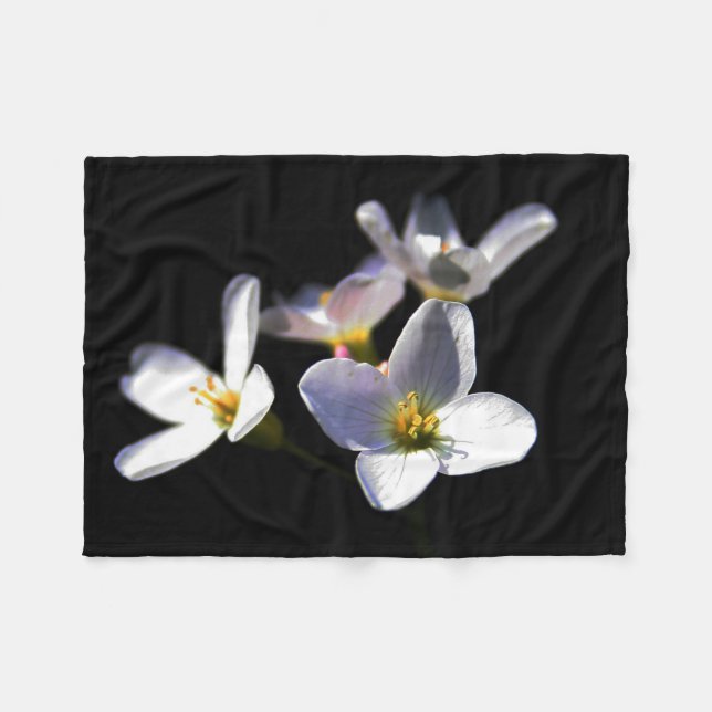 Cardamine Pratensis Flowers fbcna Fleece Blanket (Front (Horizontal))