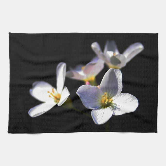 Cardamine Pratensis Flowers ktcnm Tea Towel (Horizontal)