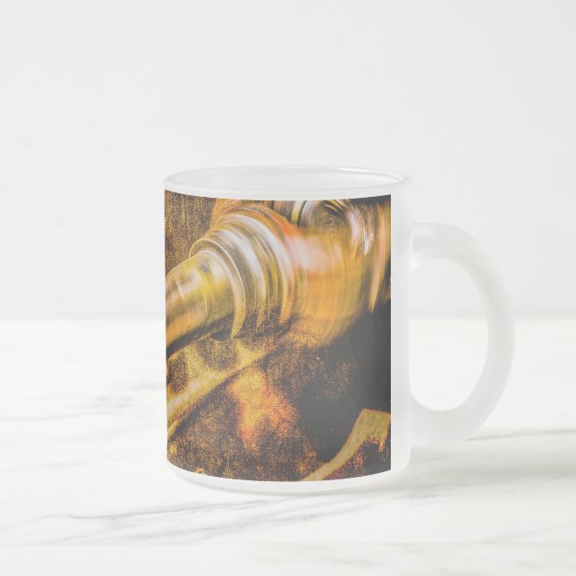 Cardan Shaft - Working Hard Frosted Glass Coffee Mug (Right)
