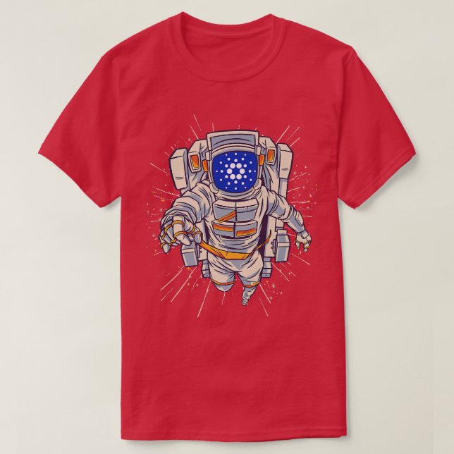 Cardano Crypto Tee, Cardano Astronaut to Moon  T-Shirt (Design Front)