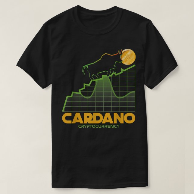 Cardano Cryptocurrency Bull Trader Digital Money W T-Shirt (Design Front)
