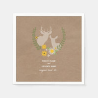 Cardboard Inspired Deer Wedding Napkins