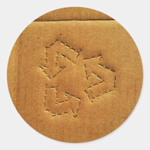 Cardboard recycling sticker