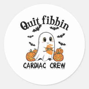 Cardiac Crew Funny Boo-Ghost Pumpkin Classic Round Sticker