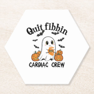 Cardiac Crew Funny Boo-Ghost Pumpkin Paper Coaster