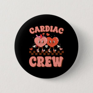 Cardiac Crew Heart Nurse Echo Tech Valentine Days  6 Cm Round Badge