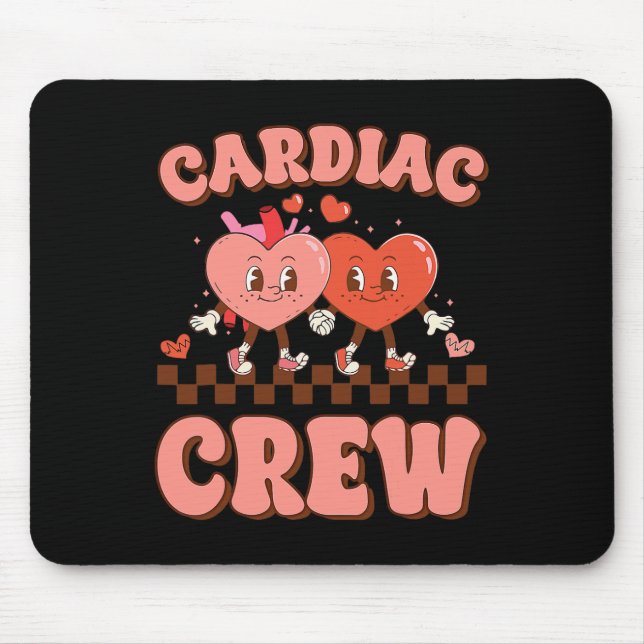 Cardiac Crew Heart Nurse Echo Tech Valentine Days  Mouse Pad (Front)