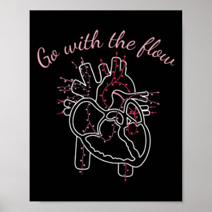 Cardiac Nurse Anatomy Cardiology Human Heart Flow Poster