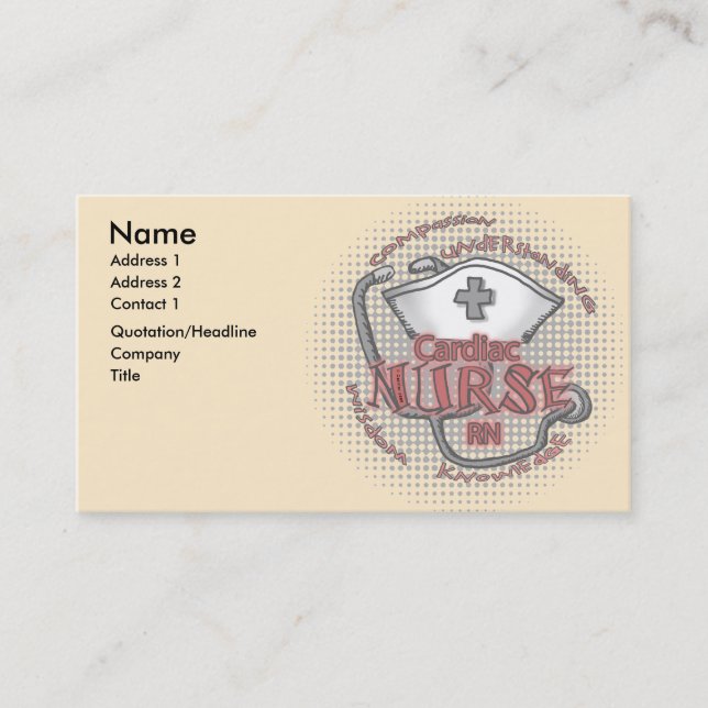 Cardiac Nurse Axiom  Business Card (Front)