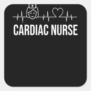 Cardiac Nurse Beat Cardiology Cns Nursing Rn Square Sticker