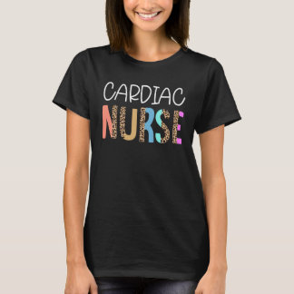 Cardiac Nurse Bohemian Cheetah Leopard Print Patte T-Shirt