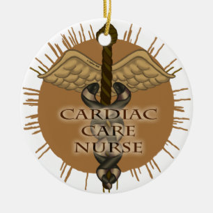 Cardiac Nurse Caduceus Ceramic Tree Decoration