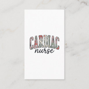 Cardiac Nurse Floral Varsity Lettering Design_1 Business Card