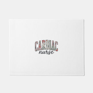 Cardiac Nurse Floral Varsity Lettering Design_1 Doormat