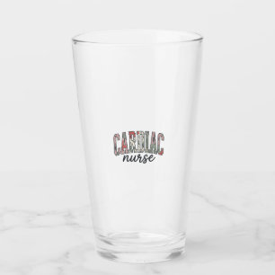 Cardiac Nurse Floral Varsity Lettering Design_1 Glass