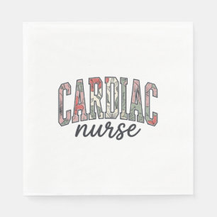 Cardiac Nurse Floral Varsity Lettering Design_1 Napkin