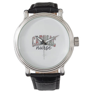 Cardiac Nurse Floral Varsity Lettering Design_1 Watch