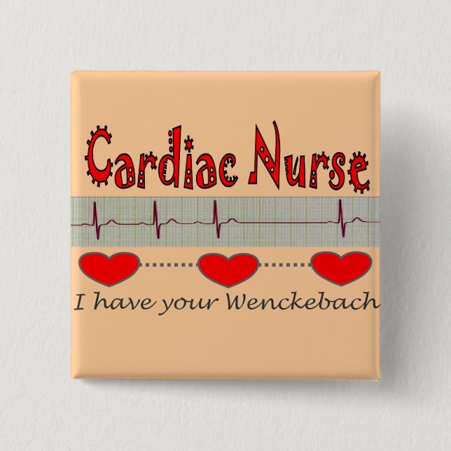 Cardiac Nurse Gifts 15 Cm Square Badge (Front)