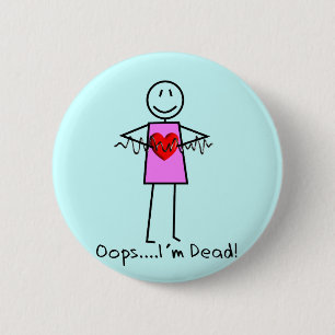 Cardiac Nurse Gifts Stick Person Design V-Fib 6 Cm Round Badge