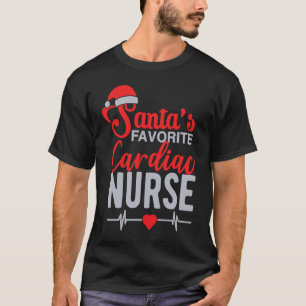 Cardiac Nurse Heart Beat, Christmas Santa Nurse He T-Shirt