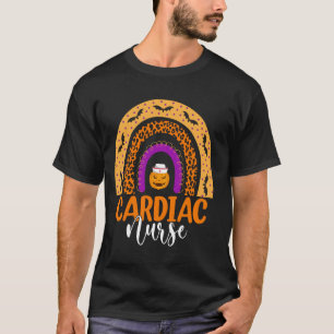 Cardiac Nurse Leopard Rainbow Halloween Pumpkin Nu T-Shirt
