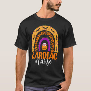 Cardiac Nurse Leopard Rainbow Halloween Pumpkin Nu T-Shirt